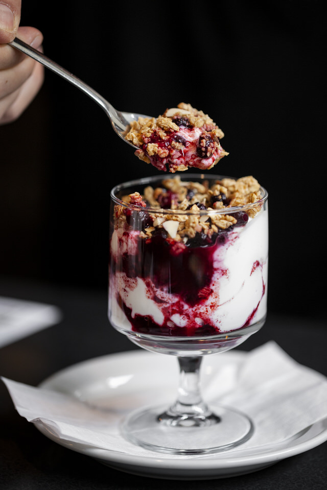 Greek yogurt and cranberries
